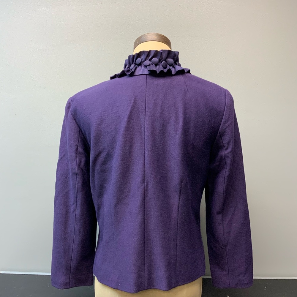 Purple Ruffled Women's Jacket - Picture 6 of 8